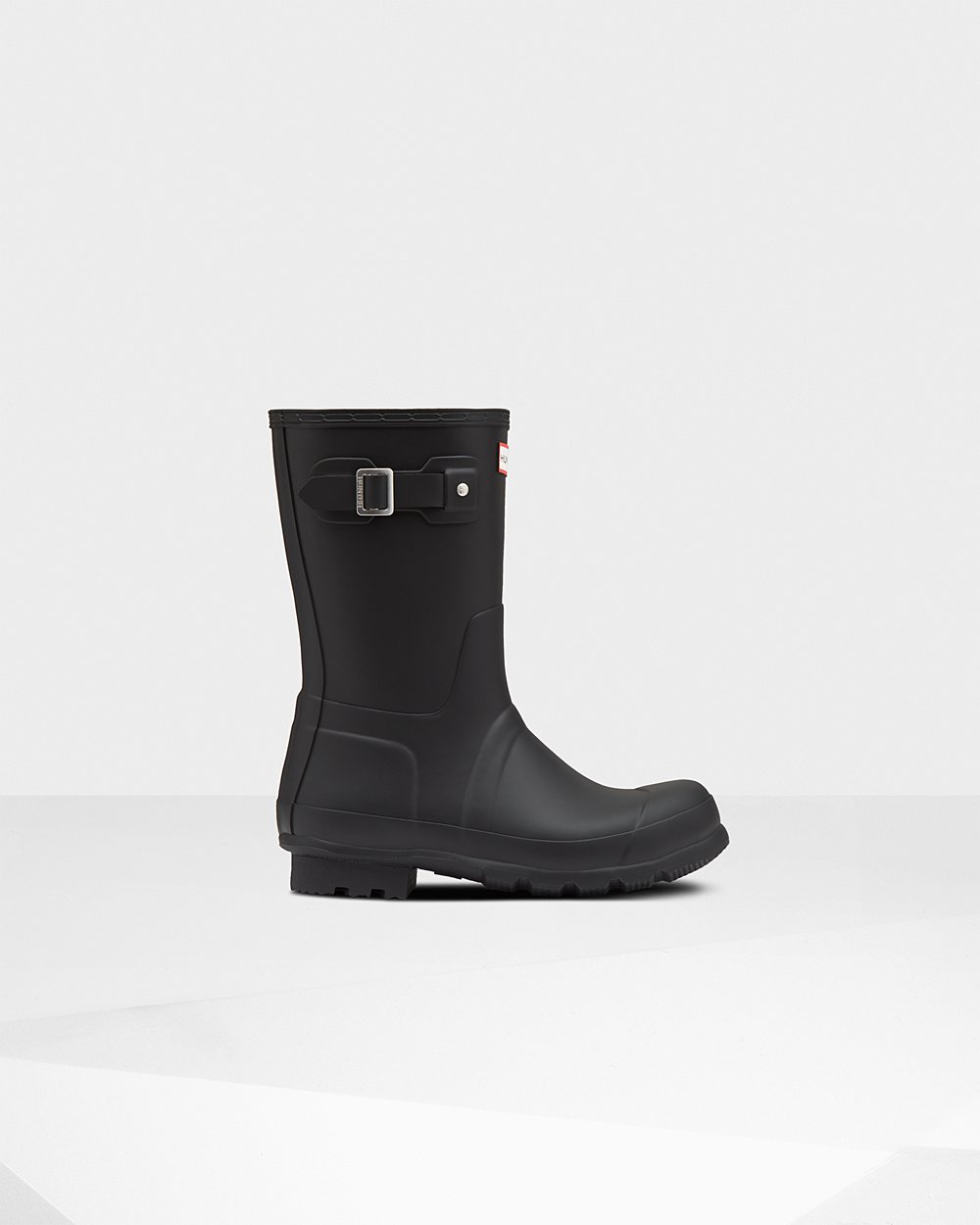 Mens Short Rain Boots - Hunter Original Insulated (78ZFCGMUS) - Black